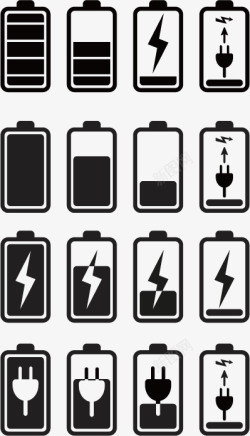 手机电量电池电量线型图标矢量图高清图片