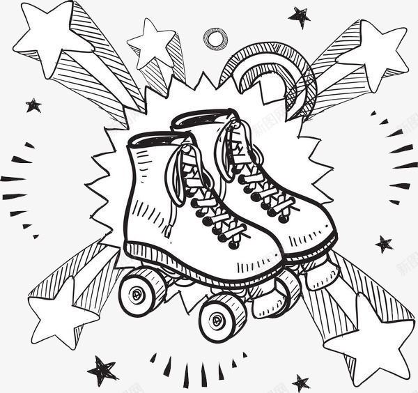 一双崭新的溜冰鞋png免抠素材_新图网 https://ixintu.com 卡通 手绘 星星 溜冰 溜冰鞋 爱好 艺术 设计