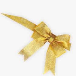 金色丝带蝴蝶结装饰素材
