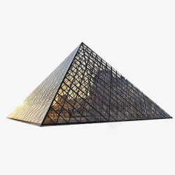 世界着名建筑物卢浮宫金字塔写实高清图片