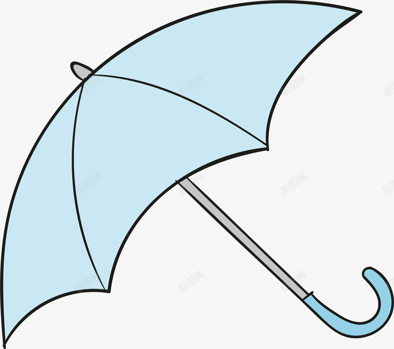 雨伞矢量图ai免抠素材_新图网 https://ixintu.com 伞具 创意 卡通 手绘 蓝色 雨伞 雨具 矢量图