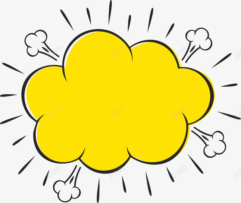 黄色漫画爆炸贴png免抠素材_新图网 https://ixintu.com 漫画效果 爆炸效果 爆炸贴 矢量素材 蘑菇云