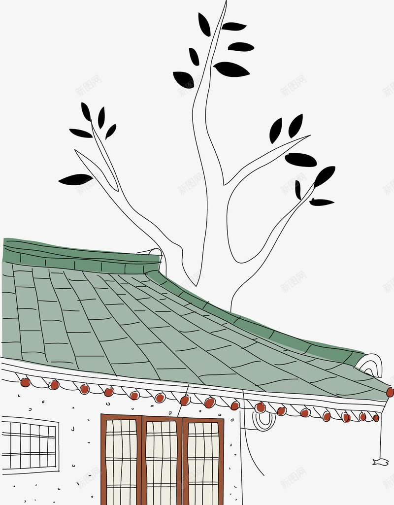 房屋简笔画png免抠素材_新图网 https://ixintu.com 房屋 手绘 简笔画 素材