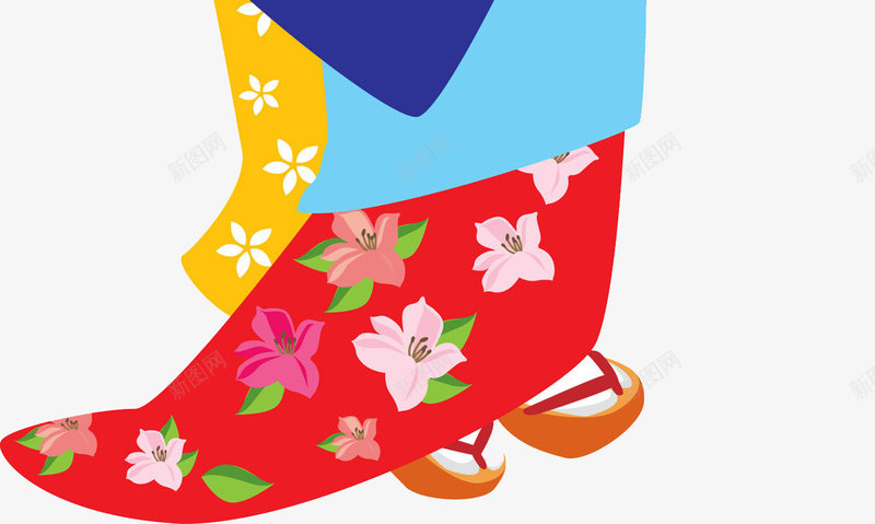 穿着和服的女生png免抠素材_新图网 https://ixintu.com 发卡 和服 女生 扇子 花朵 蓝色上衣 黑色头发
