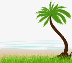 沙滩椰子树矢量图素材
