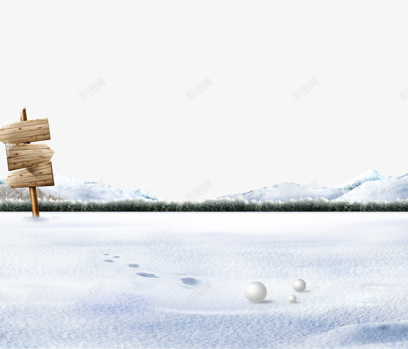 雪地里的脚印png免抠素材_新图网 https://ixintu.com 下雪 冬天 指示牌 白色 绿色 脚印 雪人 雪地 雪山 雪球 雪花