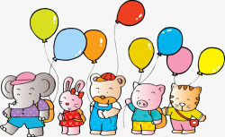 小动物气球儿童节高清图片