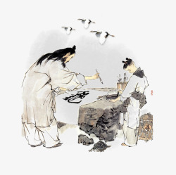 教书育人中国风教师节水墨画传统育人背景高清图片