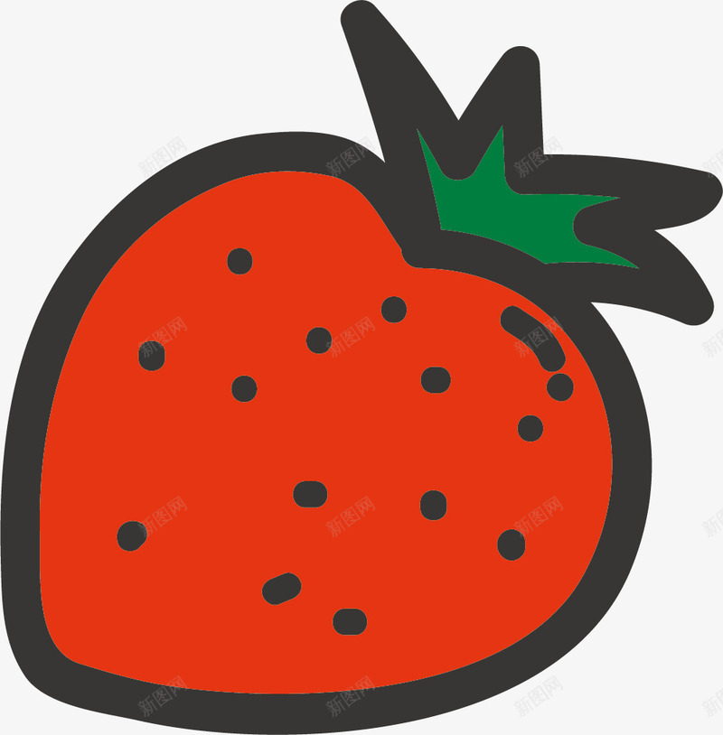 草莓阴影png免抠素材_新图网 https://ixintu.com 卡通水果 手绘水果 水果 粉笔水果 粉笔画 阴影