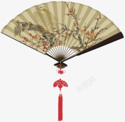 古典扇面中国结扇子高清图片