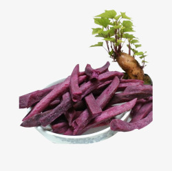 白薯片紫薯干高清图片