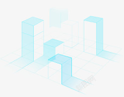 小台阶创意合成蓝色科技台阶数据高清图片