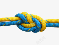登山绳子打好的绳结高清图片