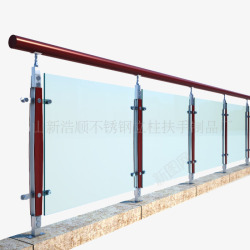 室外安全设施清新商场钢化玻璃栏杆实物高清图片
