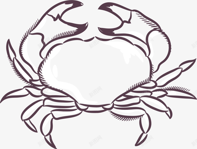 素描白色螃蟹图标png_新图网 https://ixintu.com 大闸蟹 海鲜 白色螃蟹 白色蟹脚 白色钳子 素描螃蟹
