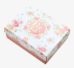 粉色小盒子清新小花图案礼物盒高清图片