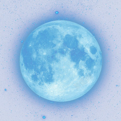 蓝色圆月星空高清图片