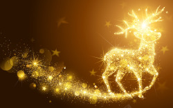 黄色矢量圣诞节水晶球圣诞节金光闪闪麋鹿高清图片