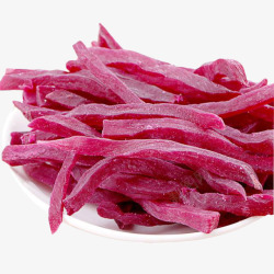 地瓜干条一碟子休闲食品紫薯条摄影高清图片