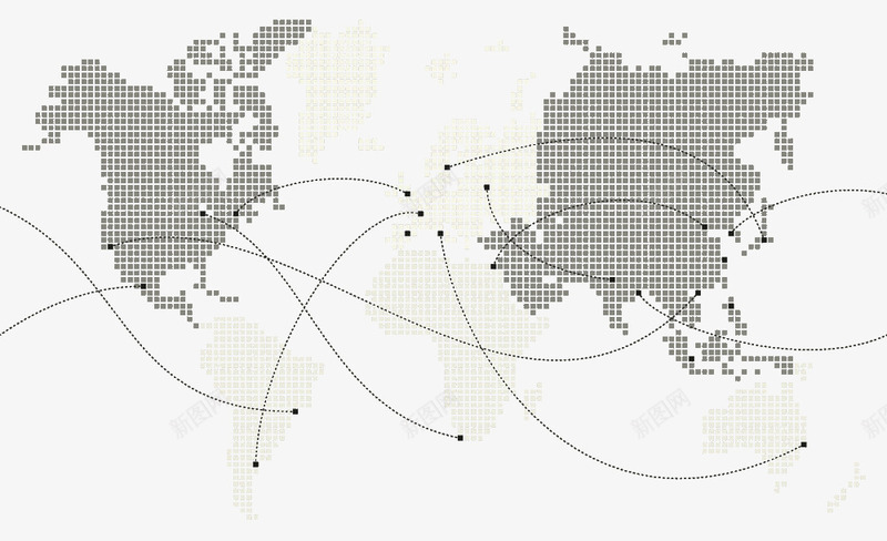 创意全球分布图png免抠素材_新图网 https://ixintu.com 世界地图 世界地图轮廓 全球 分布图