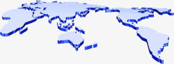 世界五大洲蓝色世界地图高清图片