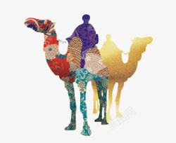 沙漠旅游背景骆驼高清图片
