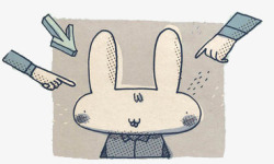 挨批评手绘卡通兔子高清图片
