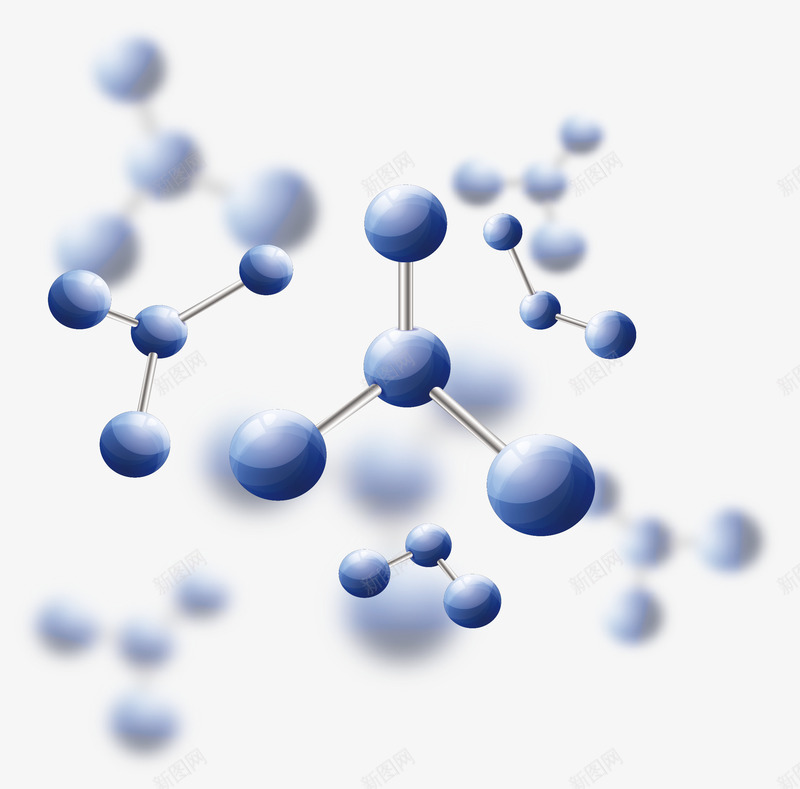 蓝色科技生物分子png免抠素材_新图网 https://ixintu.com 二氧化碳分子结构 分子元素 分子示意图 分子结构 医疗 生物医疗 矢量png 科技感 蓝色分子