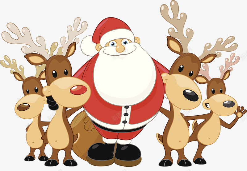 圣诞老人驯鹿png免抠素材_新图网 https://ixintu.com 丝带装饰 促销 喜悦 圣诞帽 圣诞树 圣诞礼物 圣诞老人 圣诞节 缤纷 节日 闪闪发光 雪花 麋鹿