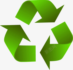 绿色环保素材绿色可回收标志高清图片