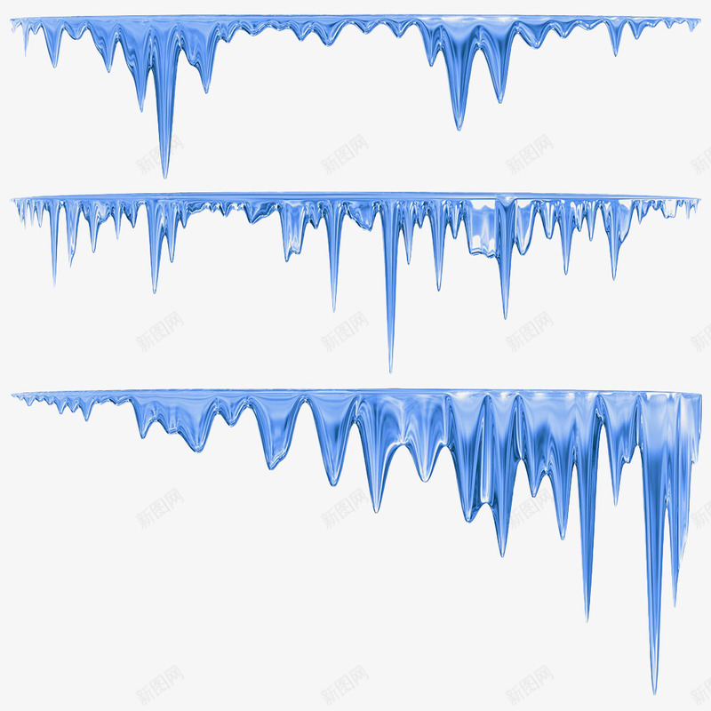 蓝色手绘冰柱png免抠素材_新图网 https://ixintu.com 冰 冰柱 冰渣 凉爽 手绘 碎冰 蓝色 透明