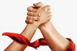 团结的相互握着的一双手高清图片