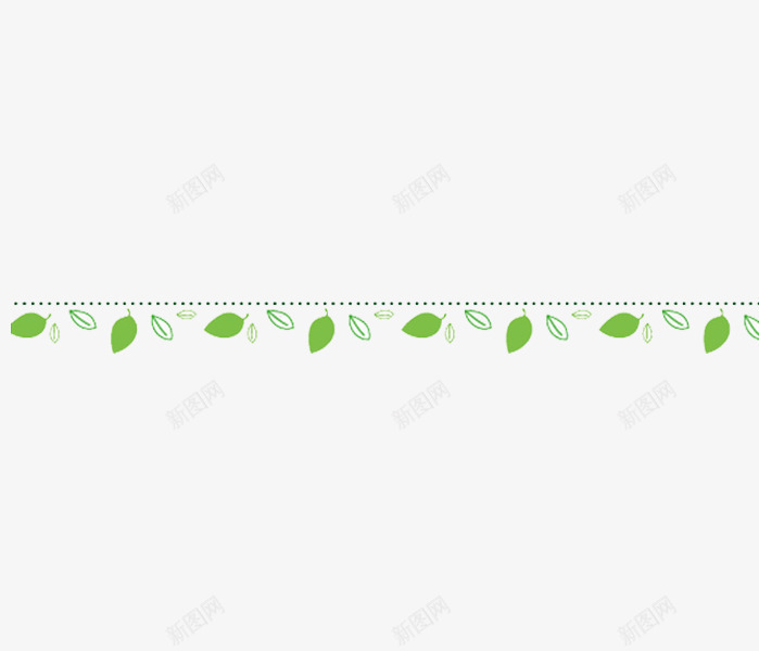 绿色叶子png免抠素材_新图网 https://ixintu.com 分割线 卡通 叶子 手绘 绿叶 绿色
