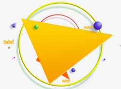 几何三角菱形黄色圆环装饰图案高清图片