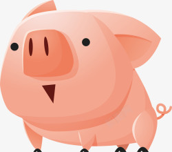 插画小动物卡通可爱猪猪矢量图高清图片