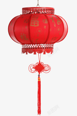 福字红色灯笼春节喜庆素材