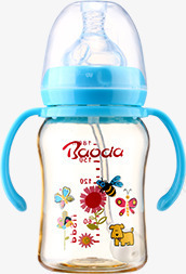 蓝色儿童母婴用品吸管杯素材