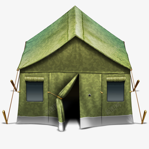 绿色帐篷屋png免抠素材_新图网 https://ixintu.com 帐篷屋 手绘 绿色帐篷房屋 蒙古屋