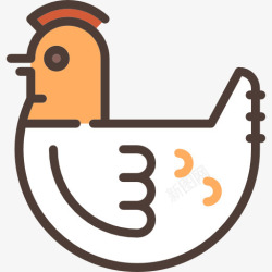鸟类的农场母鸡图标高清图片