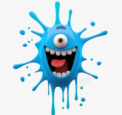 立体细菌蓝色怪物高清图片