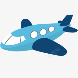 玩具蓝色飞机卡通插画矢量图高清图片