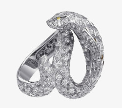 白银饰品蛇型指环高清图片