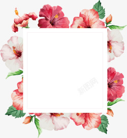 母亲节卡大气红色花朵信件边框高清图片