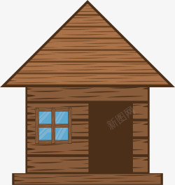 简陋建筑卡通简陋小木屋高清图片
