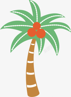 长满椰子的椰子树矢量图素材