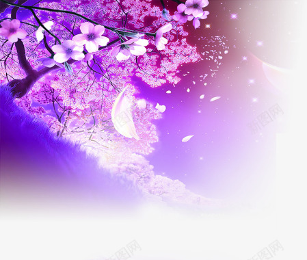梦幻紫色花海海报背景七夕情人节背景