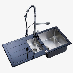 手工水槽进口钢化玻璃洗碗槽高清图片