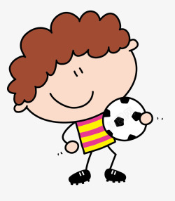 玩足球的狗卡通手绘玩足球的男孩高清图片