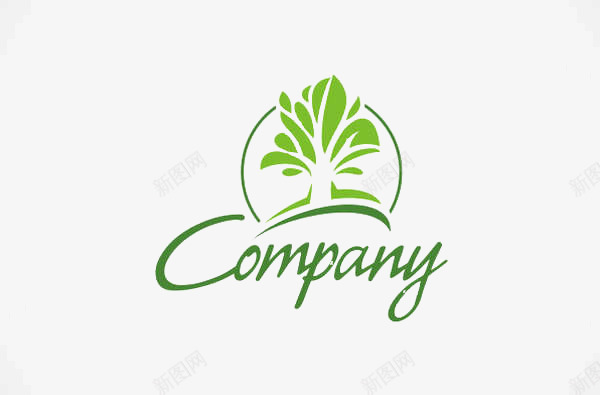 公司图标png_新图网 https://ixintu.com 图标 字母 小树 绿色
