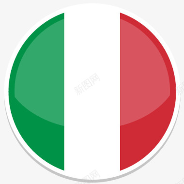 意大利平圆世界国旗图标集图标